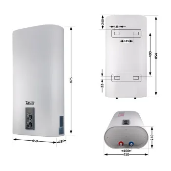 Водонагреватель электрический Thermo Alliance 50 л плоский вертикальный, мокрый ТЭН 2 кВт (0,8+1,2) DT50V20G(PD)/2