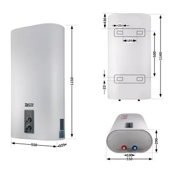 Водонагреватель электрический Thermo Alliance 100 л плоский вертикальный, мокрый ТЭН 2 кВт (0,8+1,2) DT100V20G(PD)/2