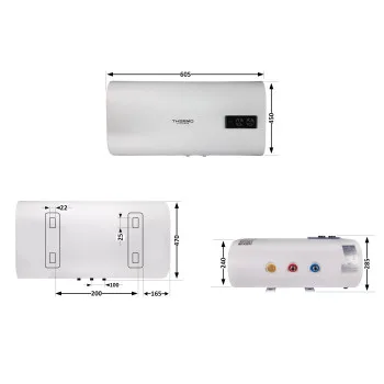 Водонагреватель электрический Thermo Alliance 30 л плоский горизонтальный, мокрый ТЭН 2 кВт (0,8+1,2) DT30H20G(PD)