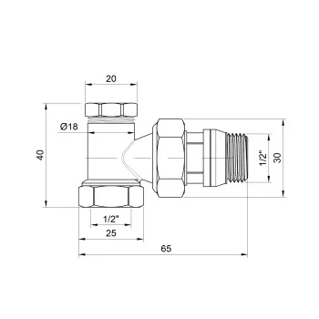 Кран радиаторный Thermo Alliance Base 1/2