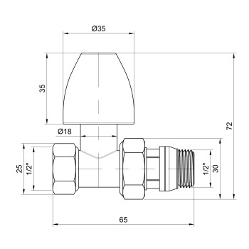 Кран радіаторний Thermo Alliance Base 1/2