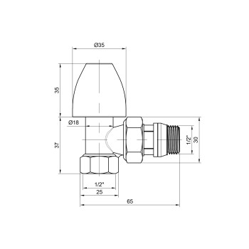 Кран радіаторний Thermo Alliance Base 1/2