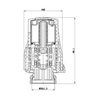 Термостатическая головка Thermo Alliance Standart М30х1,5 SF254
