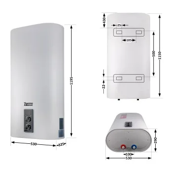 Водонагреватель электрический Thermo Alliance 100 л плоский вертикальный, сухой ТЭН 2 кВт (0,8+1,2) DT100V20G(PD)-D/2
