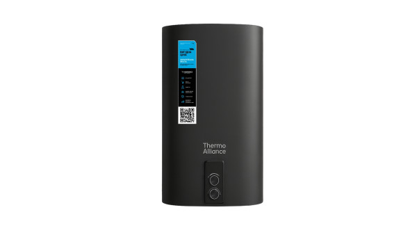 Водонагрівач електричний Thermo Alliance 50 л, Black, плоский, вертикальний, сухий ТЕН 2 кВт (0,8+1,2) DT50V20GPDD2B