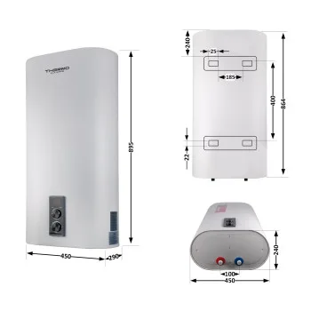 Водонагреватель электрический Thermo Alliance 50 л плоский вертикальный, сухой ТЭН 2 кВт (0,8+1,2) DT50V20G(PD)-D/2