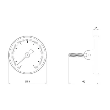 Термометр Thermo Alliance Standart 120°С 63 мм накладний SD175