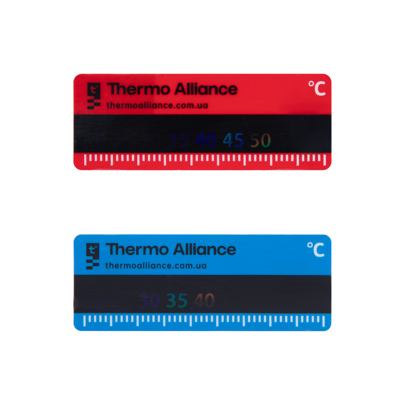 Комплект наклеек с термометром Standart  для коллектора (красная+синяя) TAS342RB Thermo Alliance