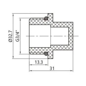 Заглушка PPR Thermo Alliance с резьбой 20х3/4