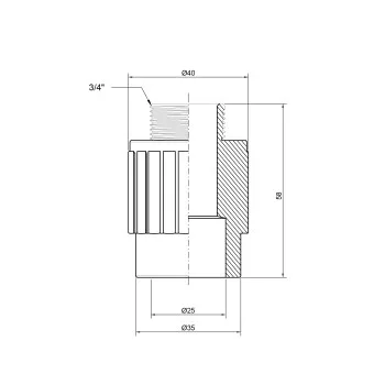 Муфта PPR Thermo Alliance 25х3/4