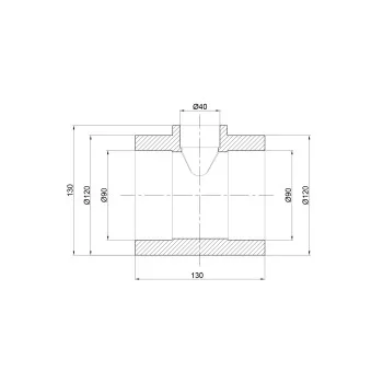 Тройник PPR Thermo Alliance 90х40х90
