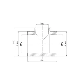 Тройник PPR Thermo Alliance 75х50х75