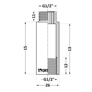 Удлинитель хромированный Thermo Alliance Forte 1/2