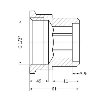 Удлинитель латунный Thermo Alliance Standart 1/2