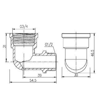 Уголок редукционный Thermo Alliance Forte 3/4