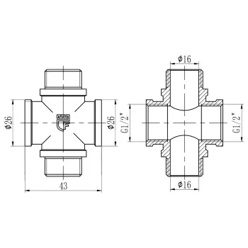 Крестовина Thermo Alliance Forte 1/2