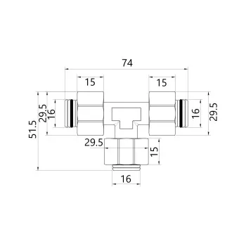 Тройник обжимной Thermo Alliance Standart 20 SD158W202020