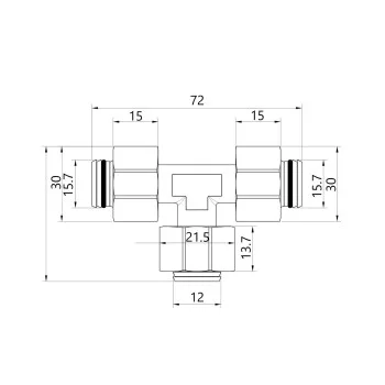 Тройник обжимной Thermo Alliance Standart 20х16х20 SD158W201620