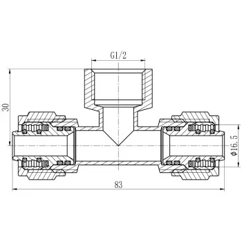 Тройник обтискний Thermo Alliance Forte 16х1/2