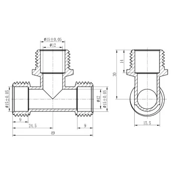 Тройник обтискний Thermo Alliance Forte 16х1/2