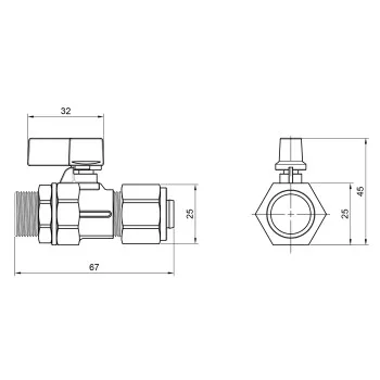 Кран кульовий обтискний Thermo Alliance Forte 16х1/2