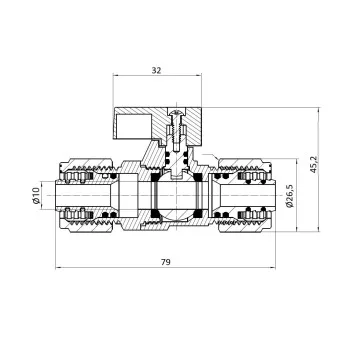 Кран шаровой обжимной Thermo Alliance Forte 16 SF263W15