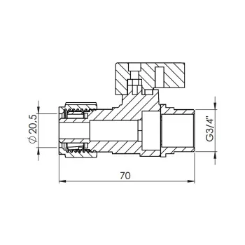 Кран кульовий обтискний Thermo Alliance Forte 20х3/4