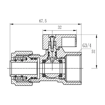 Кран кульовий обтискний Thermo Alliance Forte 20х3/4