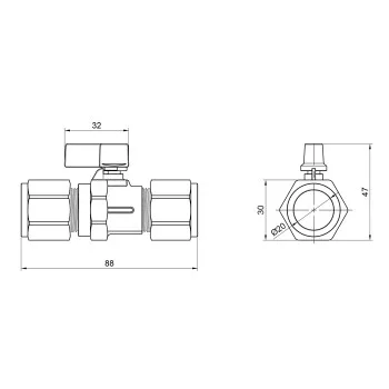Кран шаровой обжимной Thermo Alliance Forte 20 SF263W20