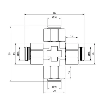 Крестовина обжимная Thermo Alliance Standart 16 SD150W16161616