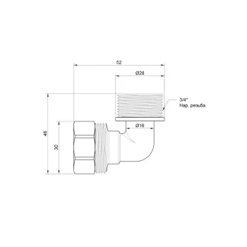 Кут обтискний Thermo Alliance Standart 20х3/4