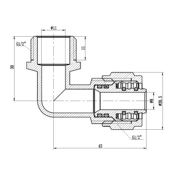 Уголок обжимной Thermo Alliance Forte 16х1/2