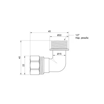 Уголок обжимной Thermo Alliance Standart 16х1/2