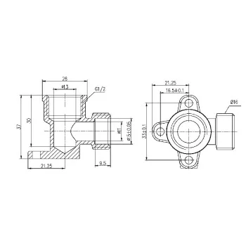 Уголок обжимной настенный Thermo Alliance Forte 16х1/2