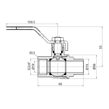 Кран шаровой Thermo Alliance Forte 3/4