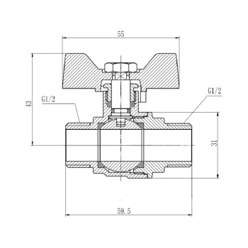 Кран кульовий Thermo Alliance Forte 1/2