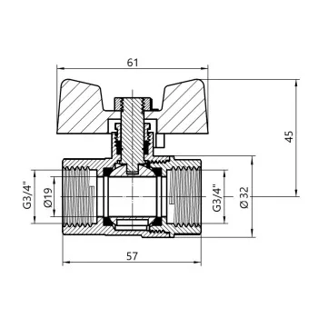 Кран шаровой Thermo Alliance Standart 3/4