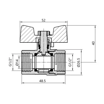 Кран шаровой Thermo Alliance Standart 1/2