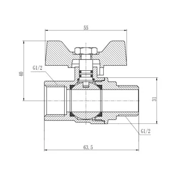 Кран шаровой Thermo Alliance Forte 1/2