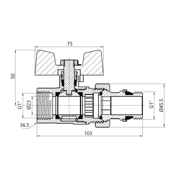 Кран Американка Thermo Alliance Standart з антипротіканням 1