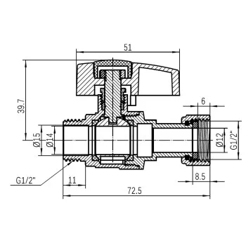 Кран шаровой Thermo Alliance Standart 1/2