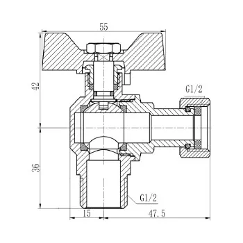 Кран шаровой с накидной гайкой Thermo Alliance Forte 1/2
