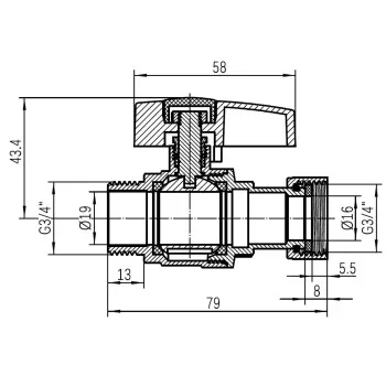 Кран шаровой Thermo Alliance Standart 3/4