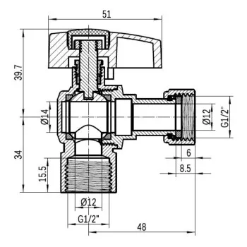 Кран шаровой Thermo Alliance Standart 1/2