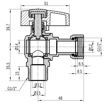 Кран шаровой Thermo Alliance Standart 1/2