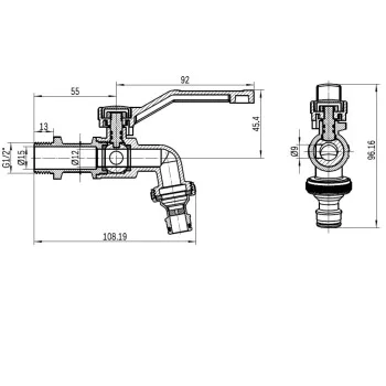 Кран шаровой поливочный Thermo Alliance Forte 1/2