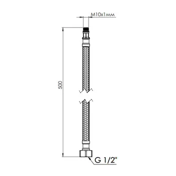 Гнучка підводка для води Thermo Alliance Forte М10 50 см (пара) SF390W50