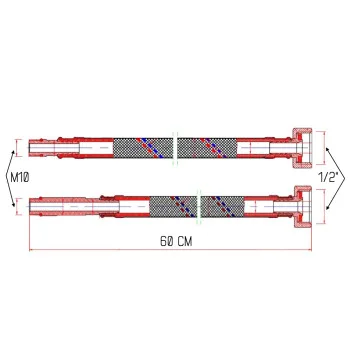 Гибкая подводка для смесителя Thermo Alliance Forte М10 60 см SF380W60