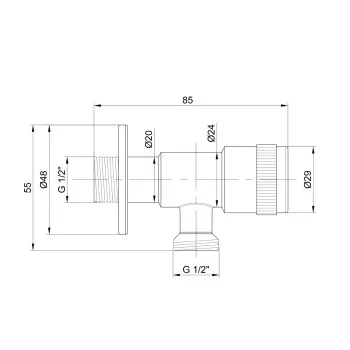 Кран кутовий Thermo Alliance Standart 1/2