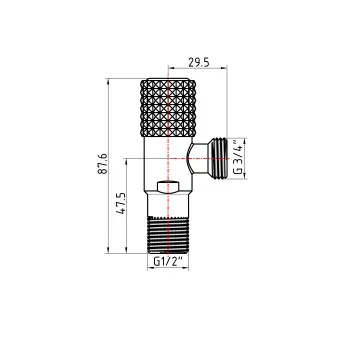 Кран кутовий (круг) Thermo Alliance Standart 1/2